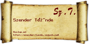 Szender Tünde névjegykártya