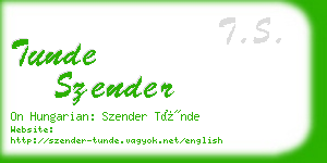 tunde szender business card